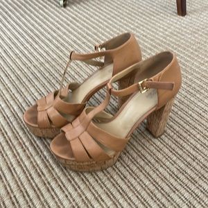 Michael Kors Platform Brown Sandals - Size 8 - Worn